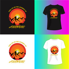 Mountain camping. Adventure vintage print design for t shirt and others. National park graphic artwork for sticker, poster, background.