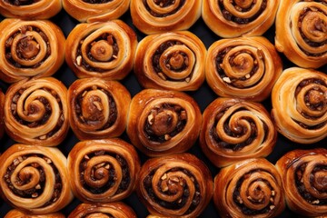 Obraz na płótnie Canvas Raisin Roll, Snail Raisin Pastry, Sweet Cinnamon Bun, Danish Bakery, Swirl Pastries, Many Christmas