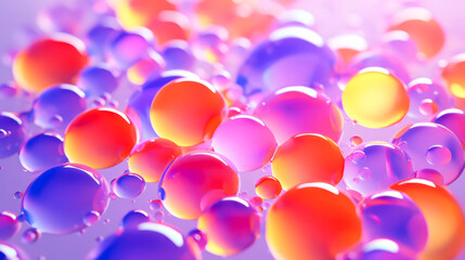 Close up of textured colored bubbles of cleansing gel, presenting a captivating and vibrant image...