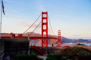 San Francisco, CA, USA: 01 17 2024: Golden bridge and San Francisco Bay
