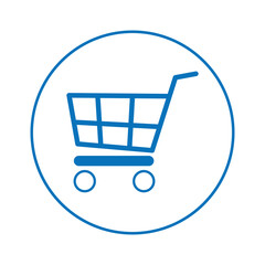 Shopping cart line art icon for apps and websites. Vector illustration. Eps file 389.
