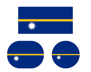 Flag in rectangle oval and circle, isolated png background. Flag of Nauru