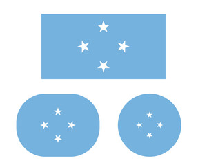 Flag in rectangle oval and circle, isolated png background. Flag of the Federated States of Micronesia