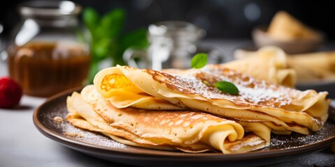 Delicious homemade French crepes prepared with care. Concept French Cuisine, Homemade Crepes, Cooking Tips, Recipe Ideas, Breakfast Delight