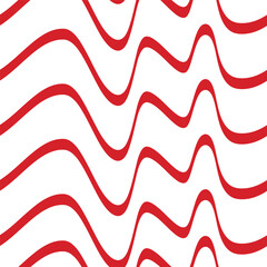 Red waves seamless pattern vector. Abstract horizontal lines illustration. Hand drawn wavy background. Minimal continuous backdrop, fabric, textile, geometric print, wallpaper.