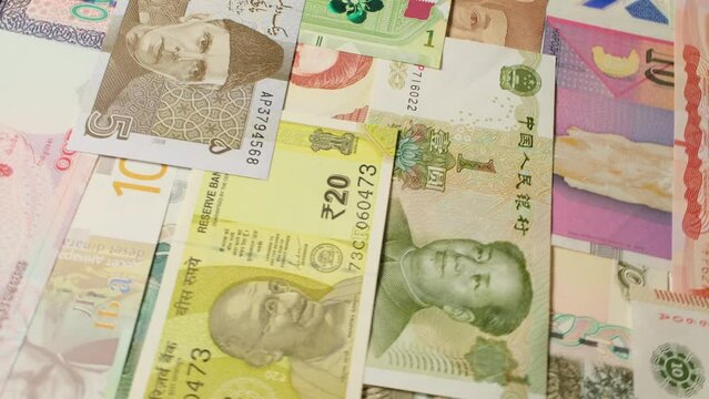 yuan banknotes and different currencies