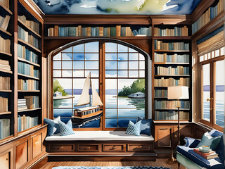 Timeless Charm: Interior of a Library Echoing with the Whispers of Wisdom 