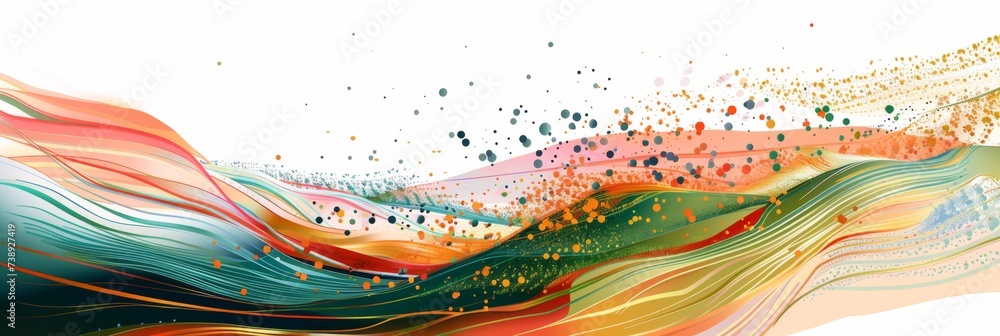 Poster abstract colorful wave patterns - vibrant and flowing design with a dynamic mix of colors and shapes