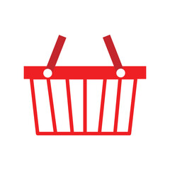 Red shopping cart and basket icon vector. Vector illustration. Eps file 392.
