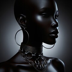 African woman fashion face portrait beauty flyer background
