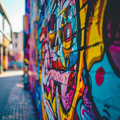 Vibrant Graffiti Art on Urban Street Wall