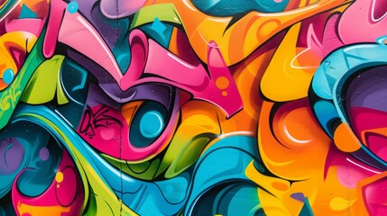 Obraz premium Transform any space into an edgy urban sanctuary with this bold graffiti wall art, blending modern design sensibilities with the raw energy of street culture.