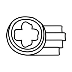 Set of gold coins in cartoon style