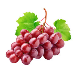 Fototapeta premium red grapes bunch isolated on white background. Generative AI.
