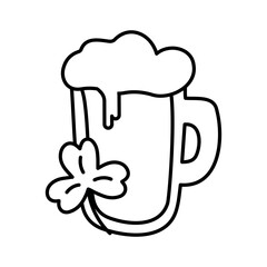 A glass of beer at the bar on St. Patrick's Day