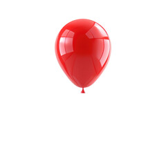 Obraz premium Red helium balloon. Birthday balloon flying for party and celebrations. Isolated on white background. Generative AI.