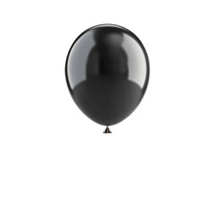 black helium balloon. Birthday balloon flying for party and celebrations. Isolated on white background. Generative AI.