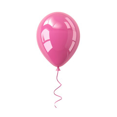 Pink helium balloon. Birthday balloon flying for party and celebrations. Isolated on white background. Generative AI.
