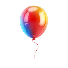 colorful helium balloon. Birthday balloon flying for party and celebrations. Isolated on white background. Generative AI