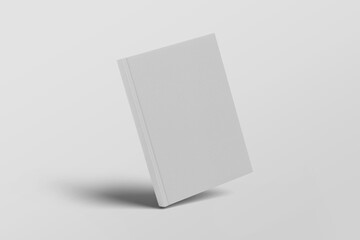 Realistic white book with a blank cover mockup
