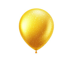 gold glitter helium balloon. Birthday balloon flying for party and celebrations. Isolated on white background. Generative AI