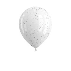 white glitter helium balloon. Birthday balloon flying for party and celebrations. Isolated on white background. Generative AI