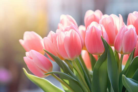 tulips background. Generative AI