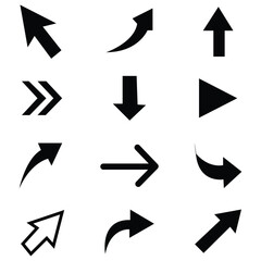 Black arrow vector icon pack. Vector illustration. Eps file 402.