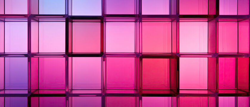 A mesmerizing background featuring a variety of squares in shades of purple and pink, creating a dynamic and abstract design. The colors blend and shift, evoking a sense of movement and depth.