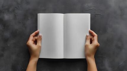 person holding a blank book
