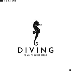 Creative seahorse logo. Scuba diving