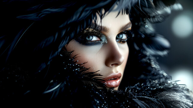 Beautiful elegant woman model closeup