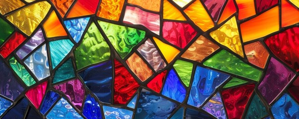 Close Up of a Stained Glass Window