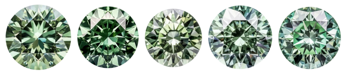 Poster isolated illustration of green circle emerald gem crystal. Created with Generative AI  © agrus_aiart