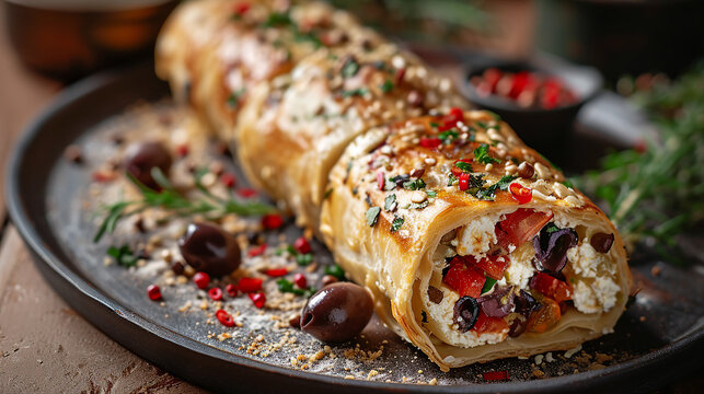 Pogaca Roll with Turkish Feta and Olives