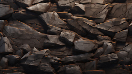 Stone Texture - Layered Geological Layers - Weathered Surface of Rocky Stone Plateau - Cracks