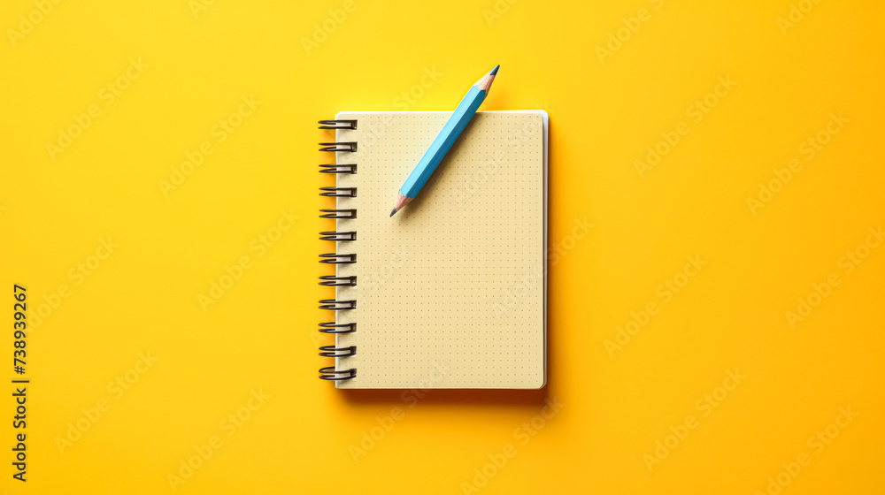 Poster a blank notepad rests on a vibrant colored background, offering ample space for personalized text or