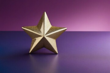 Obraz premium Gold Star Accent on Purple Background