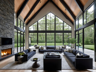 Expansive Open Modern Living - Imposing Cathedral Vaulted Ceiling

