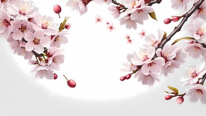 Naklejka premium serene and picturesque beauty of cherry blossoms, known as sakura, a symbol of spring and renewal
