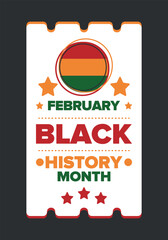 Black History Month. African American History. Celebrated annual. In February in United States and Canada. In October in Great Britain. Poster, card, banner, background. Vector illustration