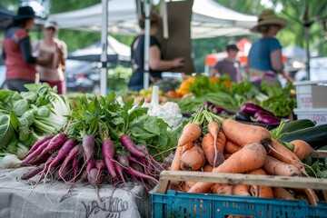 Fresh and organic vegetables at farmers market
