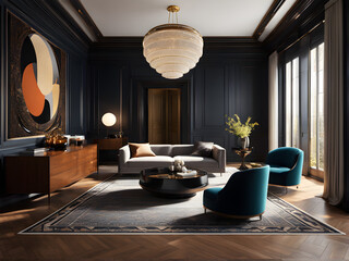 Resplendent Home Interior - Majestic Aesthetic Harmony Floor to Ceiling
