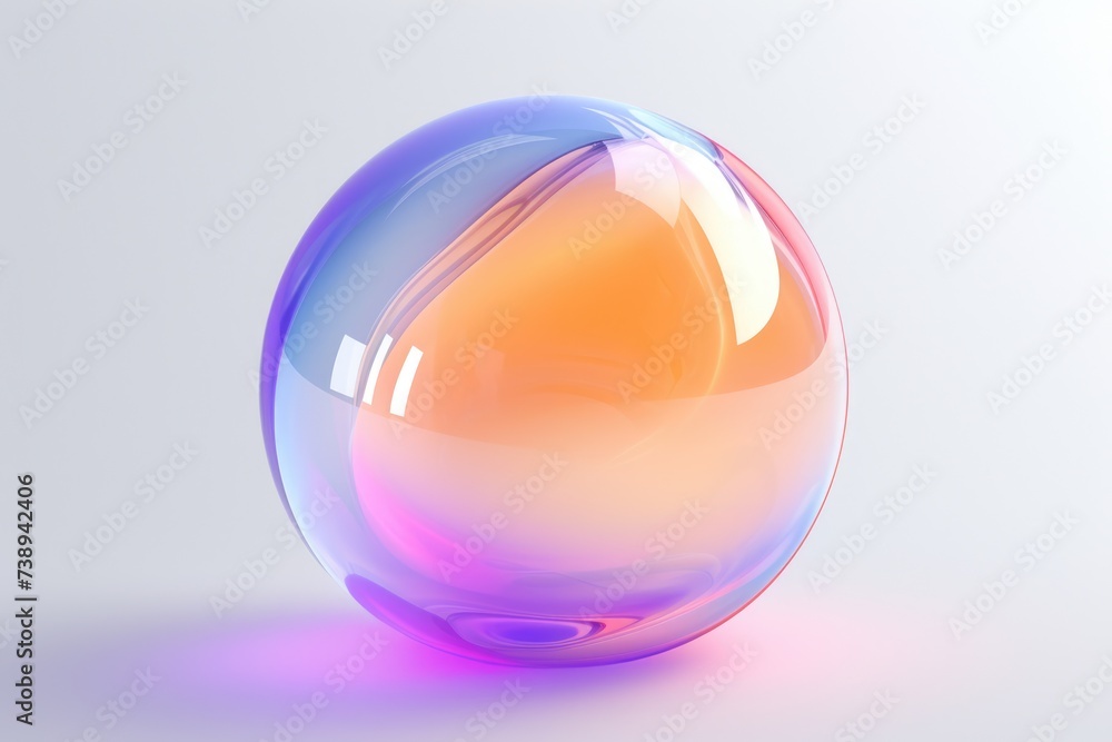 Poster sphere 3d abstract background. modern liquid gradient ball in soft geometric shape rendered in 3d.