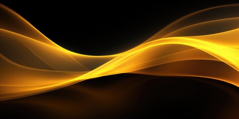 Yellow Energy Flow. Abstract Illustration of Rounded Lines and Yellow Background depicting Power