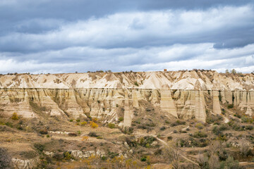 Love valley geography in Cappadocia, Turkey