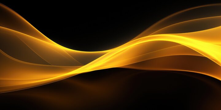 Yellow Energy Flow. Abstract Illustration of Rounded Lines and Yellow Background depicting Power