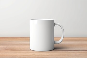 White Mug Mockup, Coffee Cup Template, Coffeecup with Copy Space, Mug Mockup on Light Background