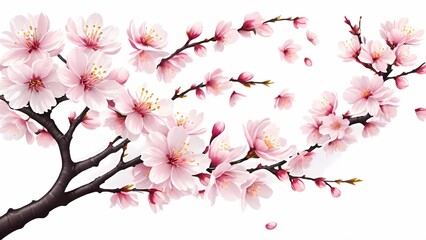 serene and picturesque beauty of cherry blossoms, known as sakura, a symbol of spring and renewal