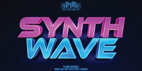 Synth wave editable text effect, customizable music and disco 3D font style